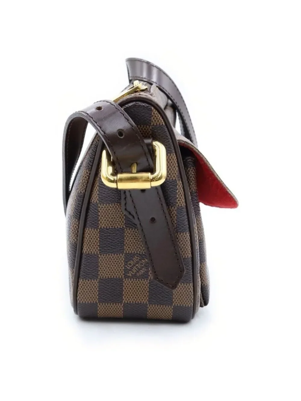 Louis Vuitton Damier Ravello GM Shoulder Bag Brown Leather Gold